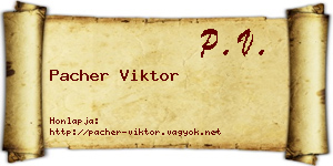 Pacher Viktor névjegykártya